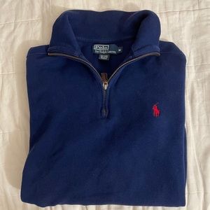 Polo Ralph Lauren Men's 1/4 Zip Blue Sweater